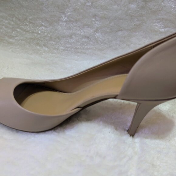 Michael Kors - Hamilton Open Toe Tan Nude Leather Heels - Size 10M - Picture 2 of 5